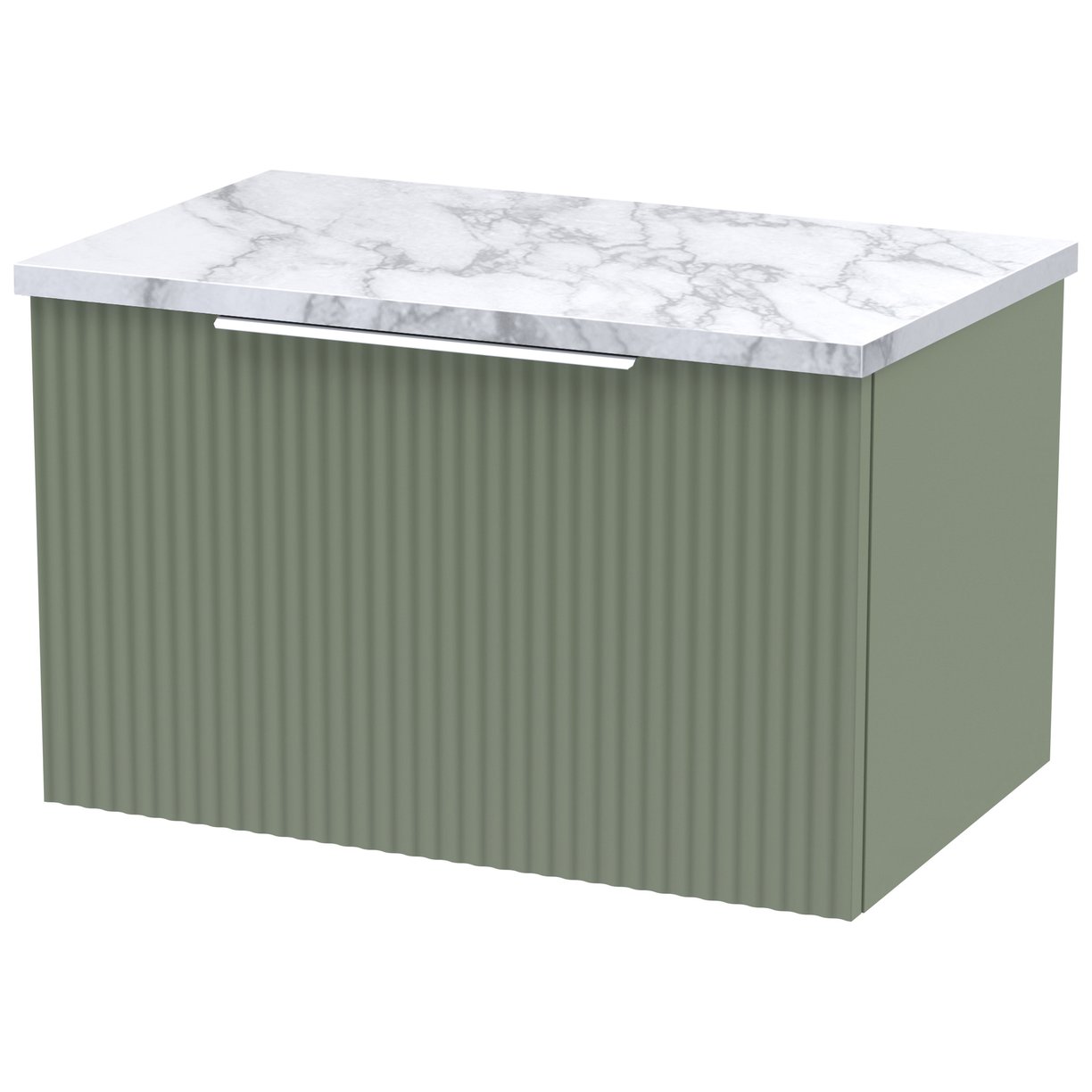 600 W/H Single Drawer Vanity & Laminate - Satin Green