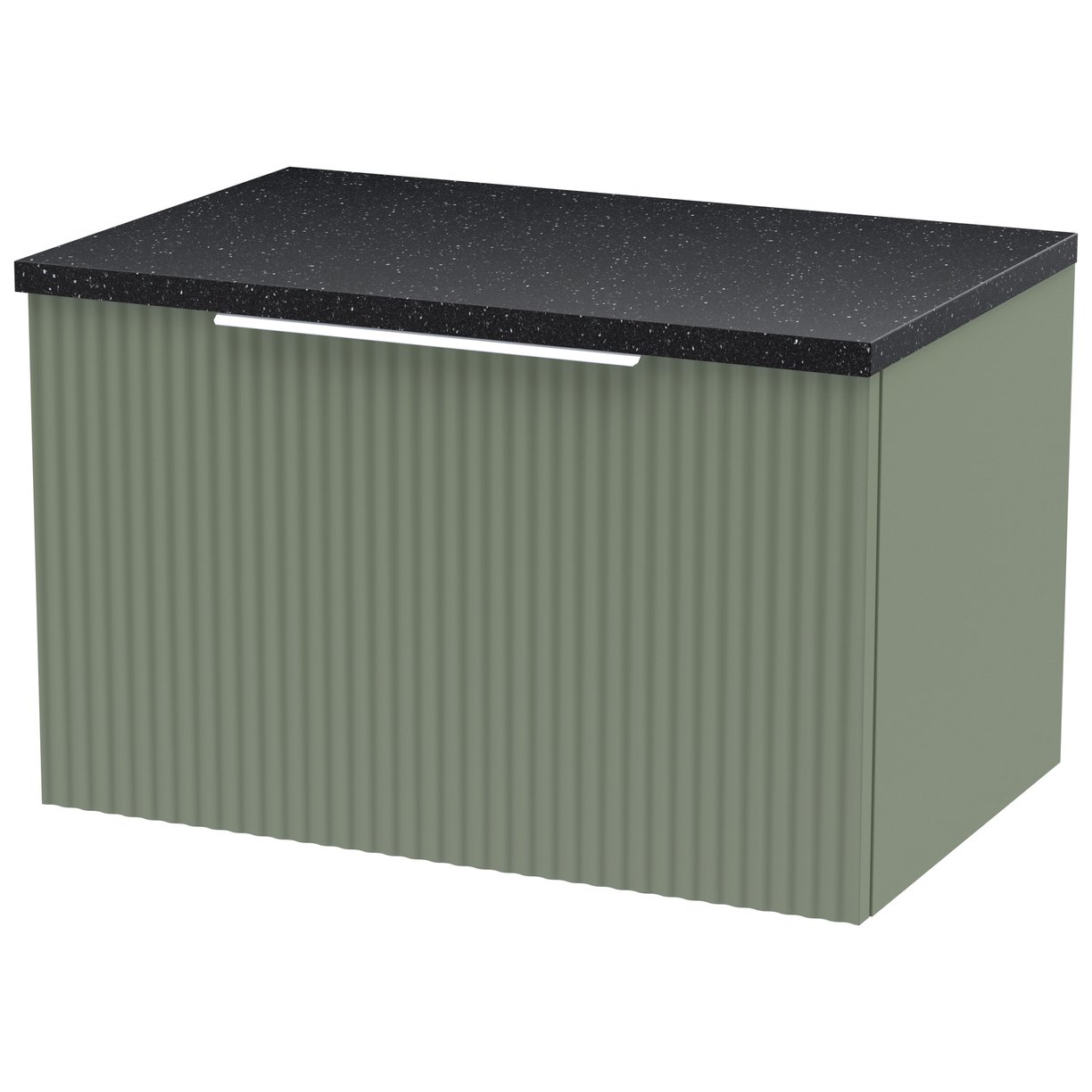 600 W/H Single Drawer Vanity & Laminate Top - Satin Green