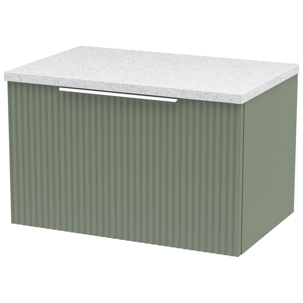 600 W/H Single Drawer Vanity & Laminate Top - Satin Green