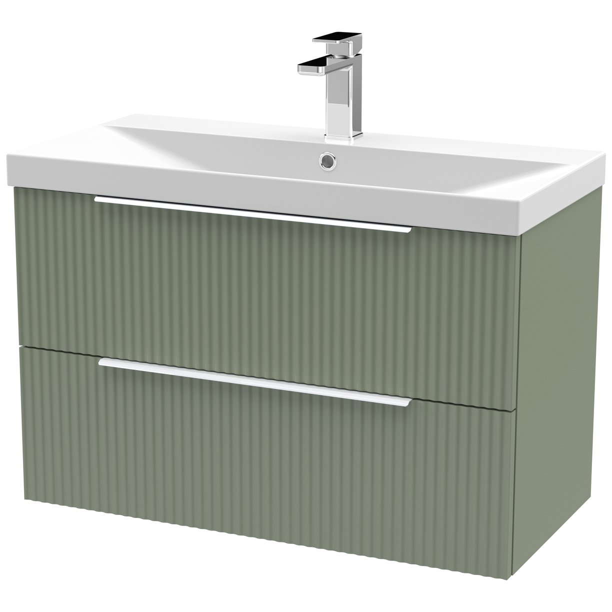 800 W/H 2-Drawer Vanity & Basin 3 - Satin Green