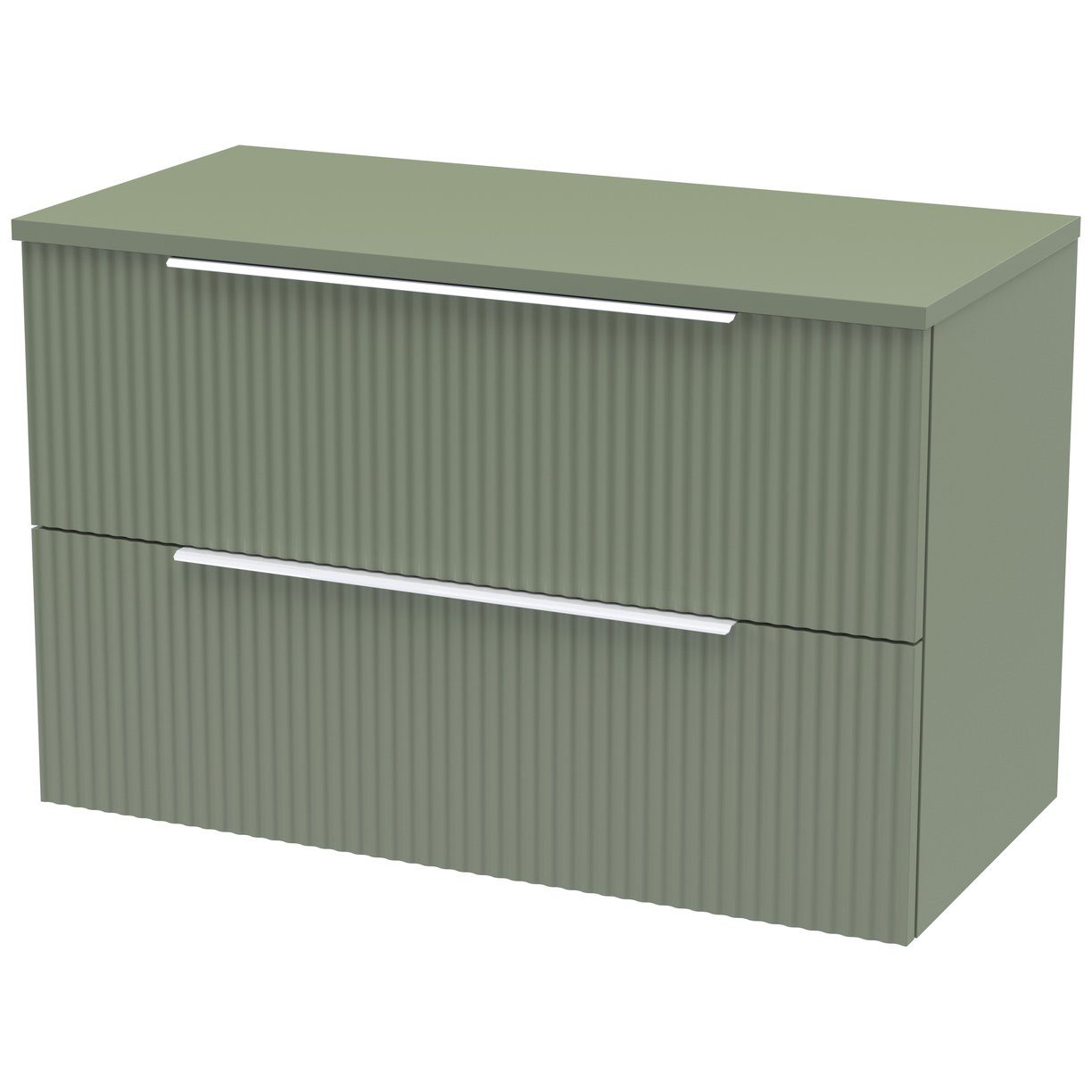 800 W/H 2-Drawer Vanity & Worktop - Satin Green