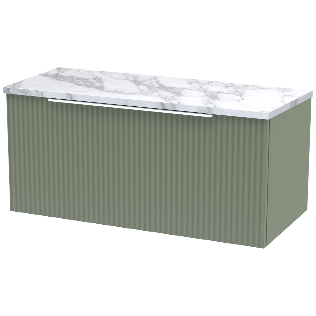 800 W/H Single Drawer Vanity & Laminate - Satin Green