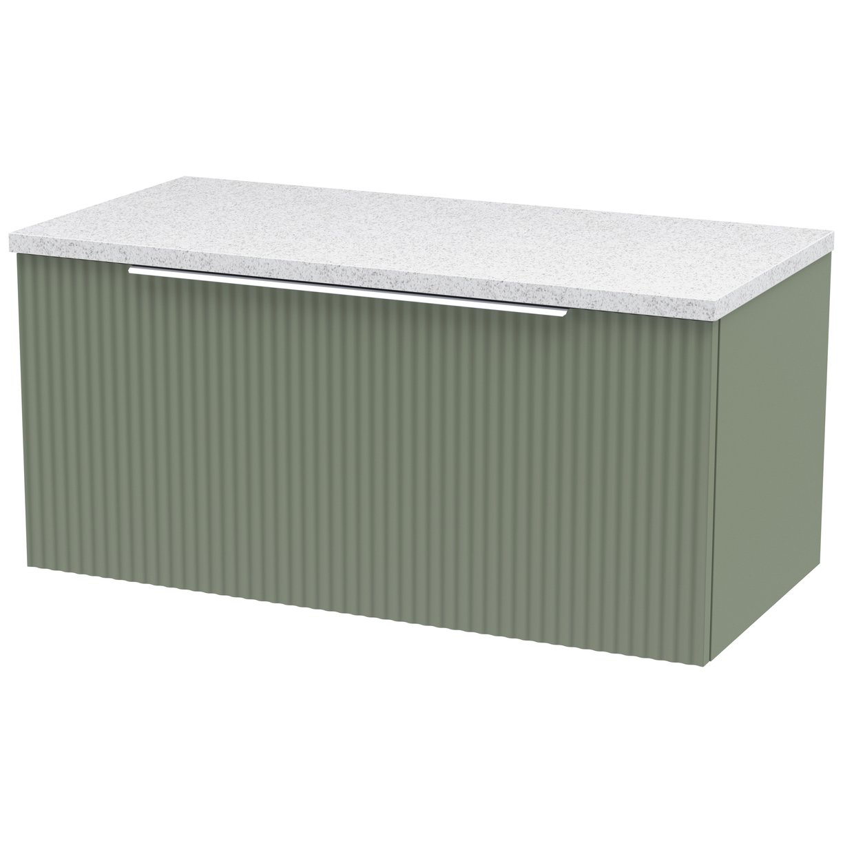 800 W/H Single Drawer Vanity & Laminate Top - Satin Green