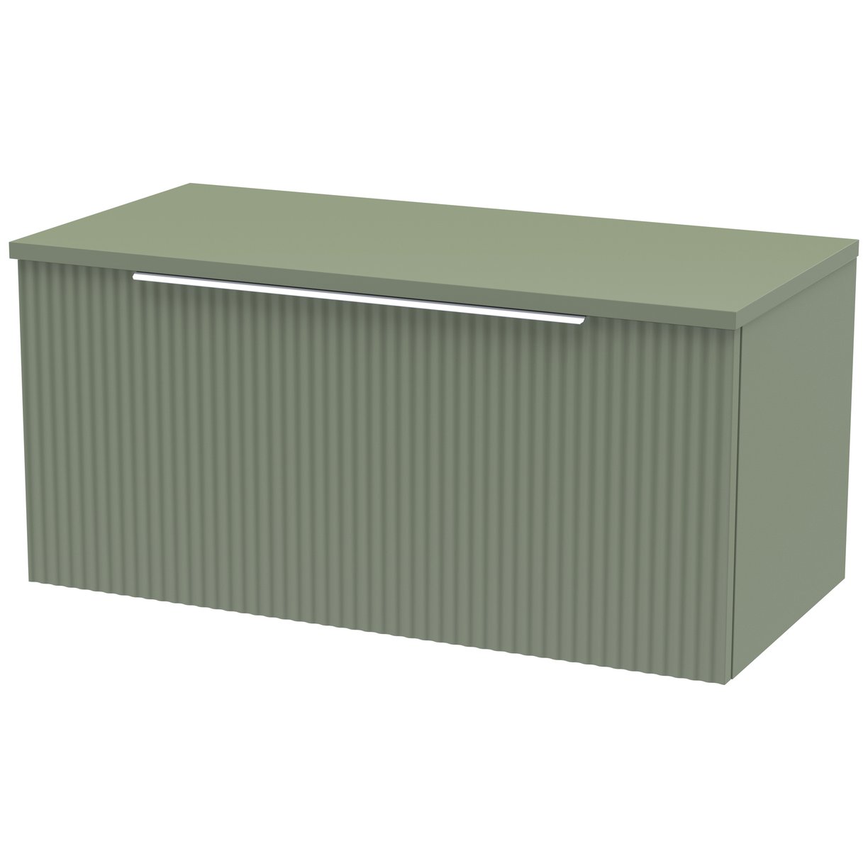 800 W/H Single Drawer Vanity & Worktop - Satin Green