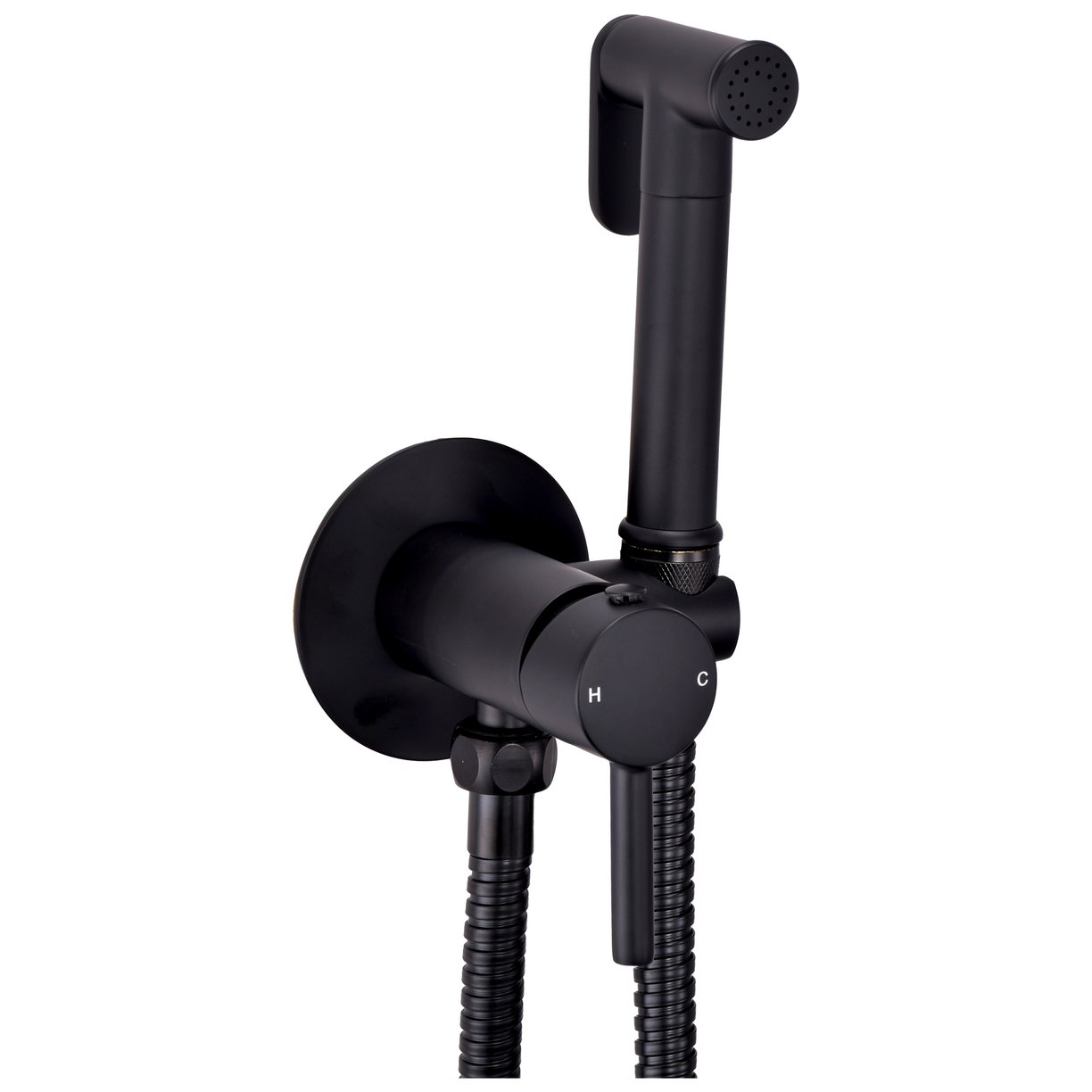 MOQ Integrated Douche Valve , Black