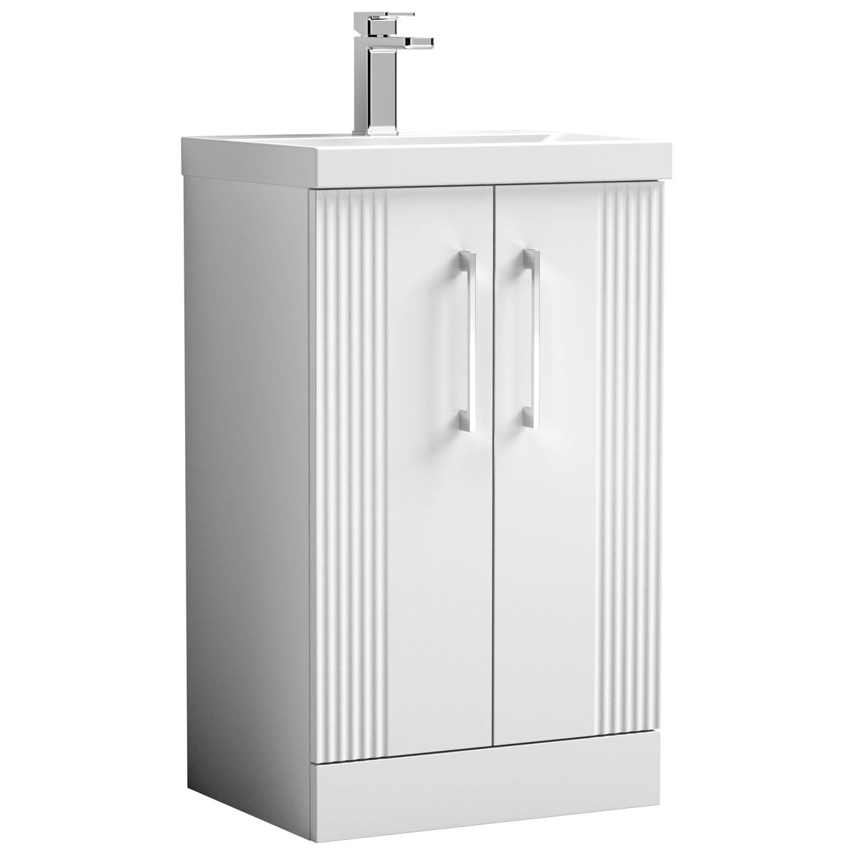 500mm FS 2-Door Vanity & Basin 3 - Satin White