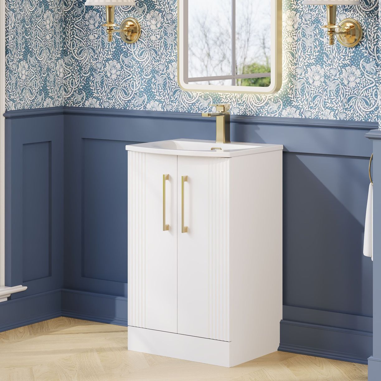 500mm FS 2-Door Vanity & Basin 4 - Satin White