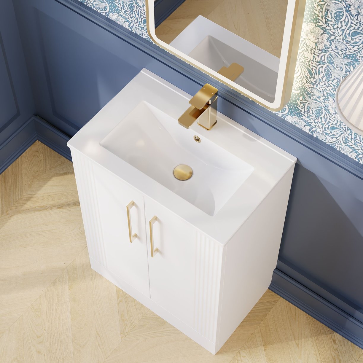 600mm F/S 2-Door Vanity & Basin 2 - Satin White