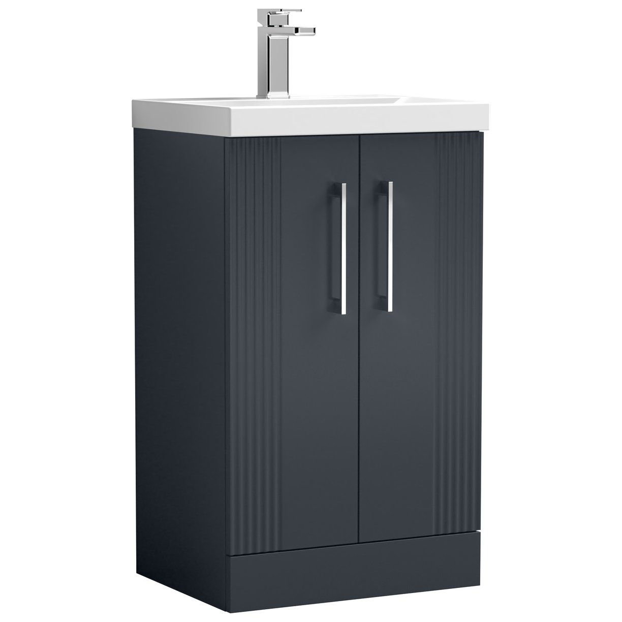 500mm FS 2-Door Vanity & Basin 1 - Satin Soft Black