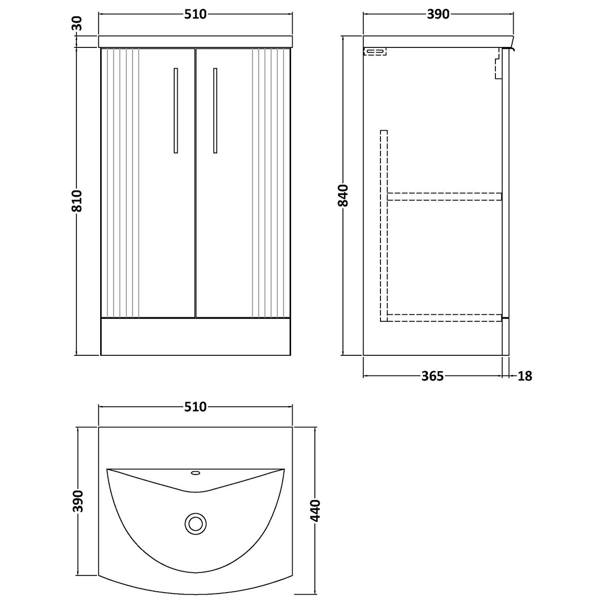 500 FS 2-Door Vanity & Basin 4
