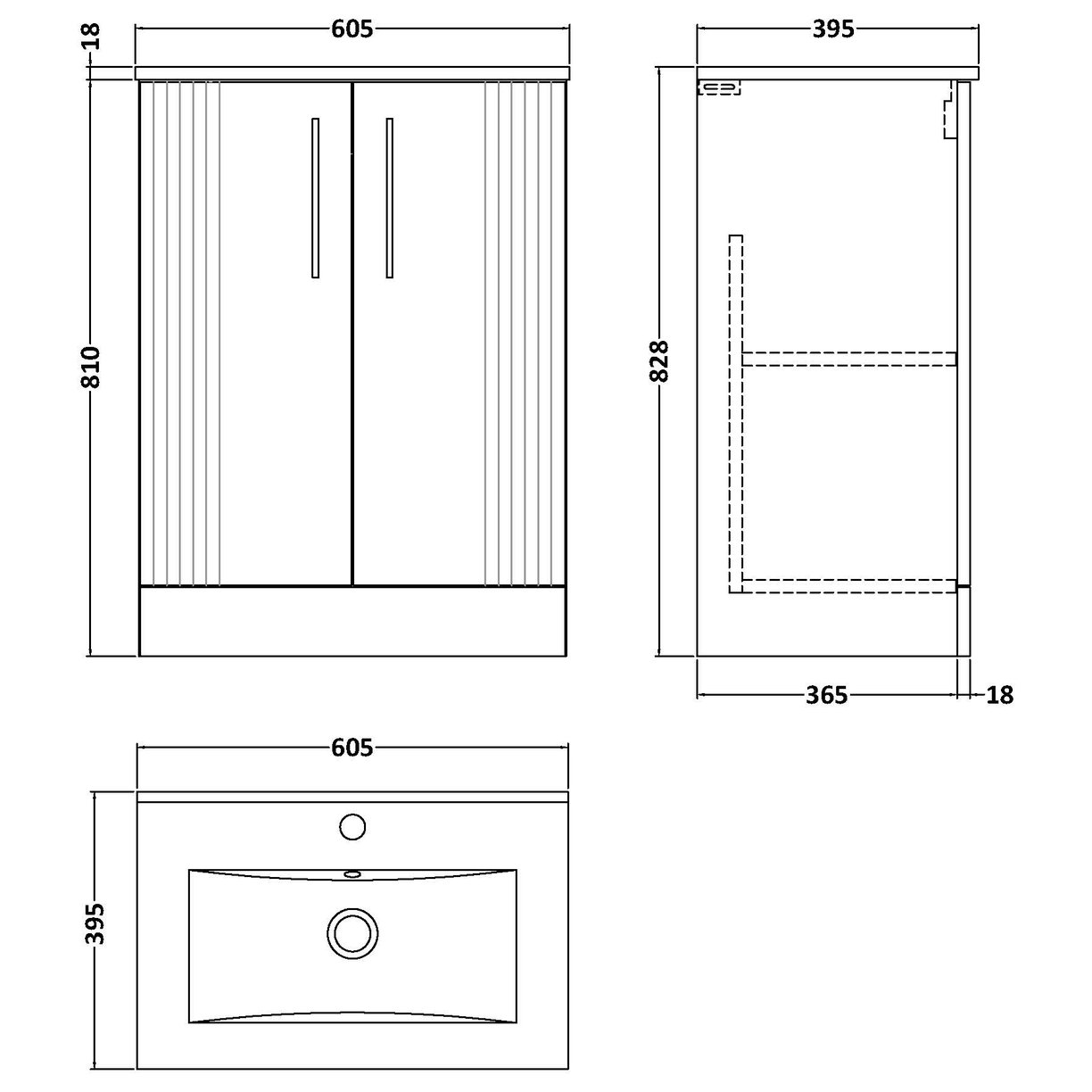 600 F/S 2-Door Vanity & Basin 2