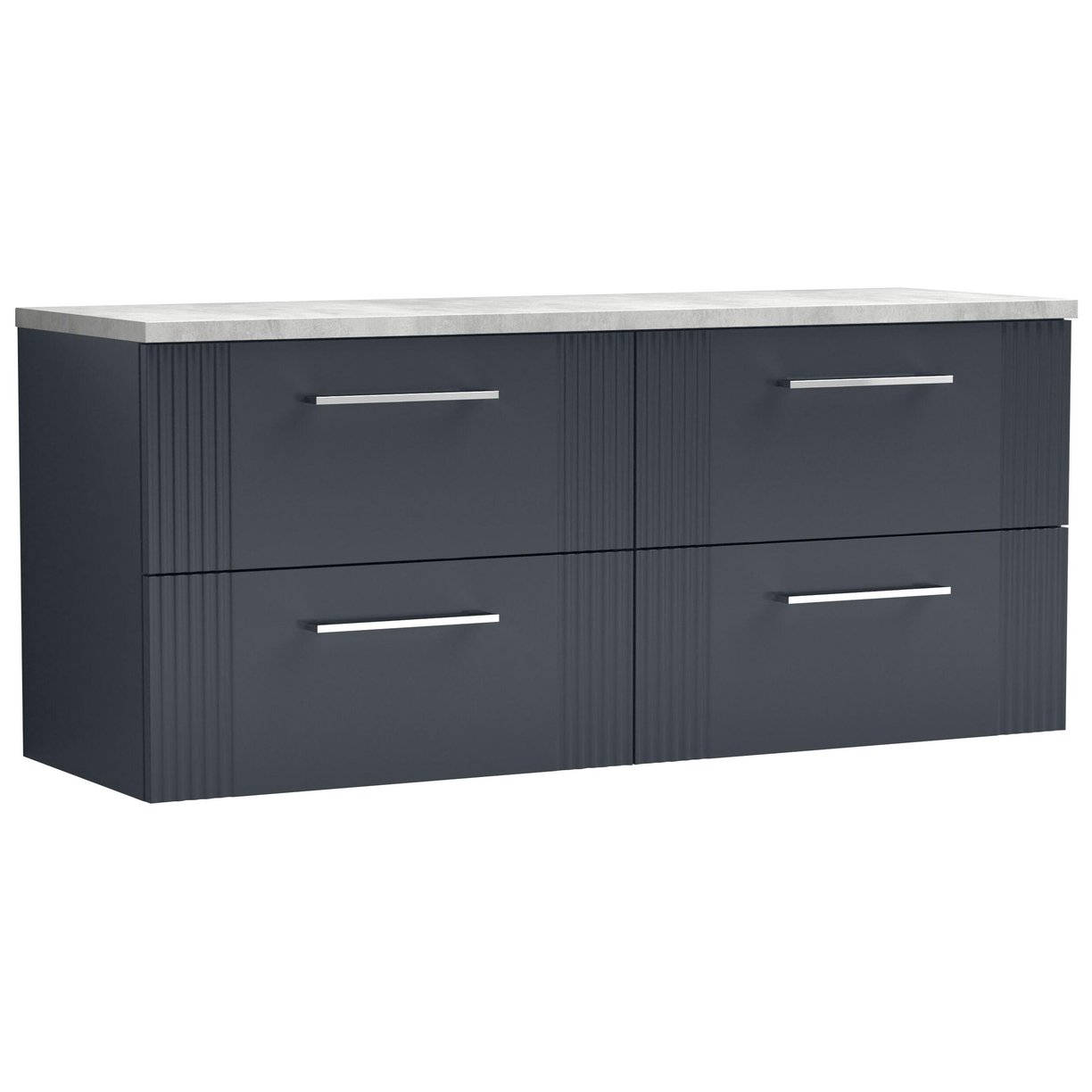 1200mm W/H 4-Drawer Vanity & Laminate Top - Satin Soft Black