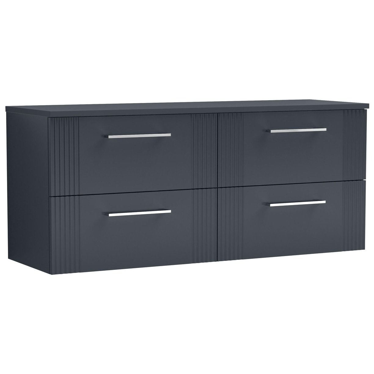 1200mm W/H 4-Drawer Vanity & Worktop - Satin Soft Black