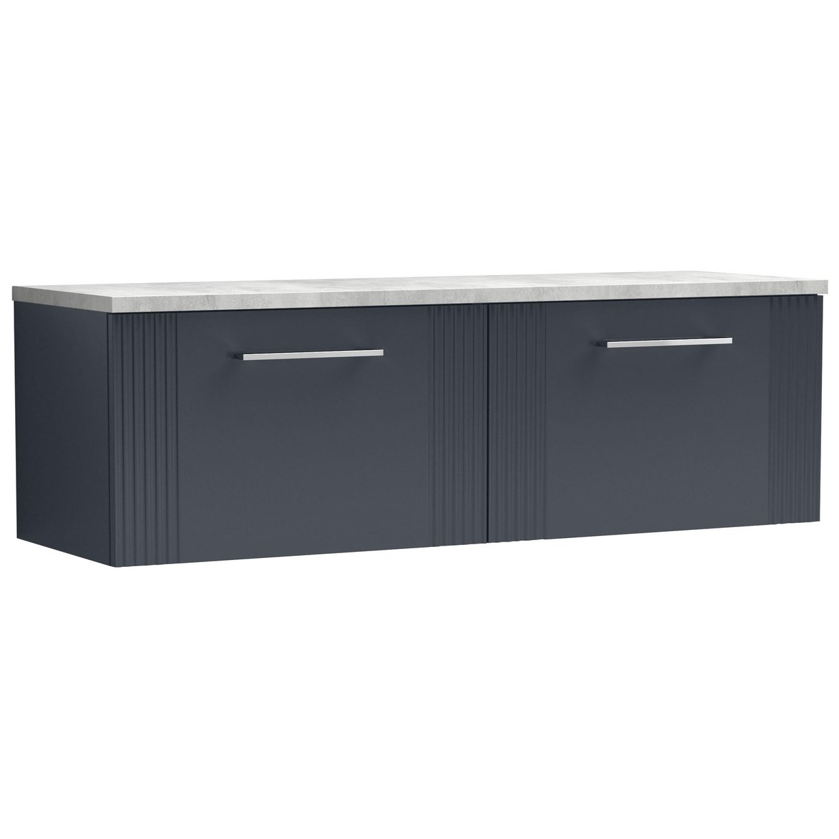1200mm W/H 2-Drawer Vanity & Laminate Top - Satin Soft Black
