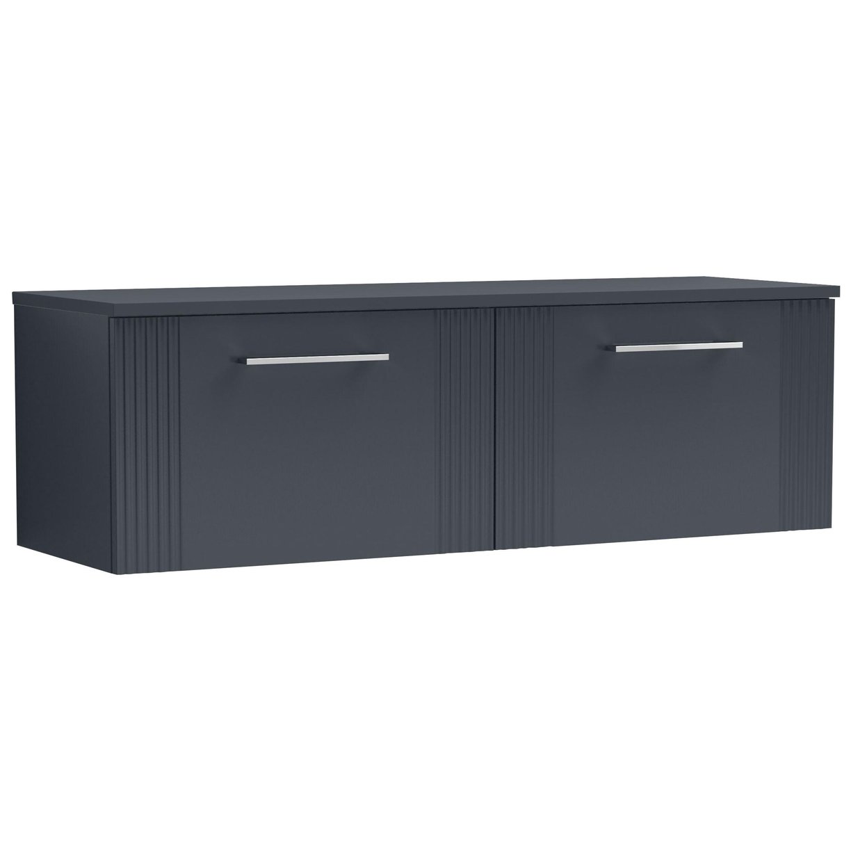 1200mm W/H 2-Drawer Vanity & Worktop - Satin Soft Black