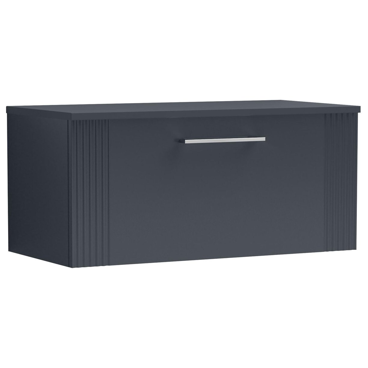 800mm W/H Single Drawer Vanity & Worktop - Satin Soft Black
