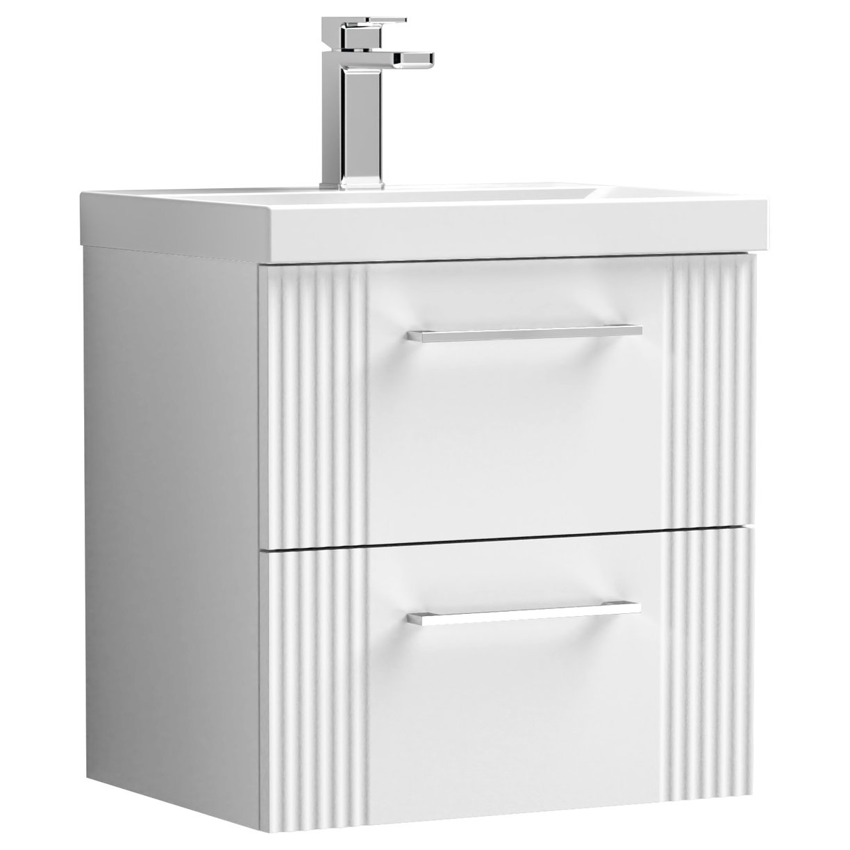 500mm W/H 2-Drawer Vanity & Basin 3 - Satin White