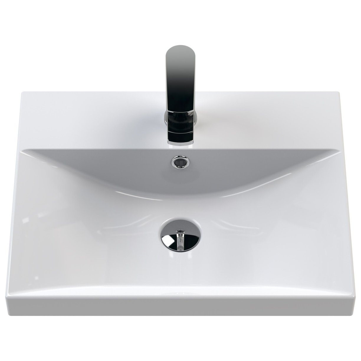 500mm W/H 2-Drawer Vanity & Basin 3 - Satin White