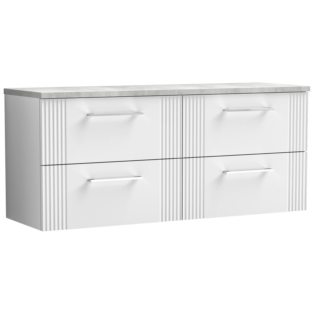 1200mm W/H 4-Drawer Vanity & Laminate Top - Satin White