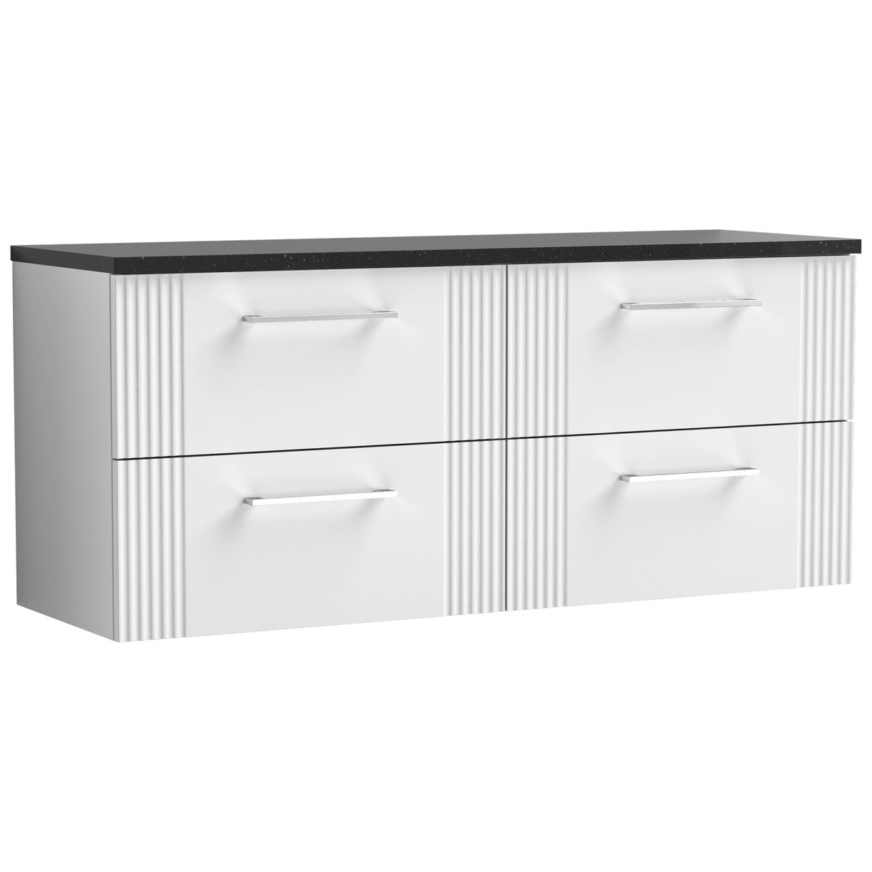 1200mm W/H 4-Drawer Vanity & Laminate Top - Satin White