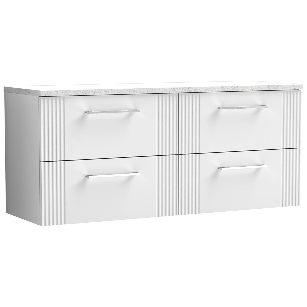 1200mm W/H 4-Drawer Vanity & Laminate Top - Satin White