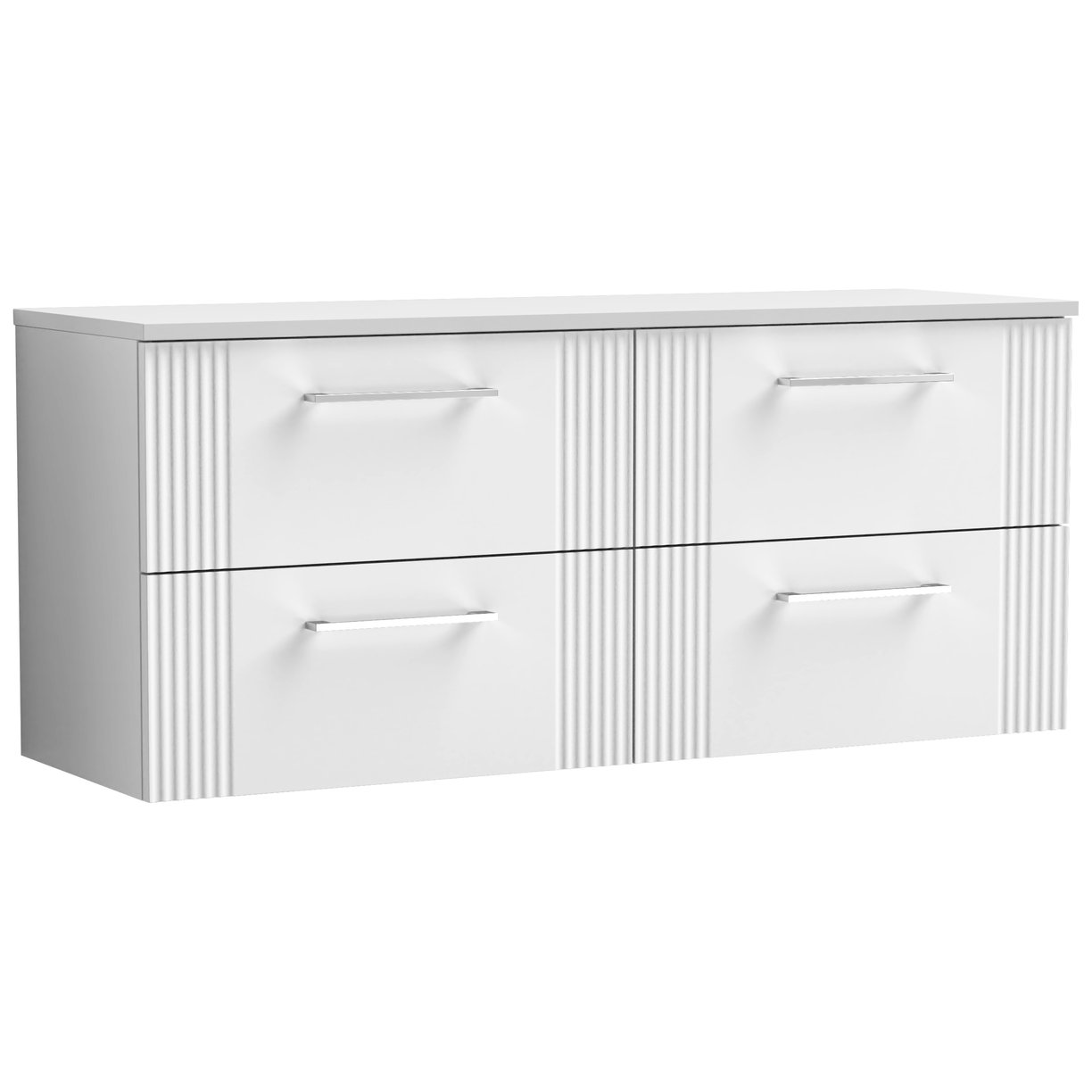 1200mm W/H 4-Drawer Vanity & Worktop - Satin White