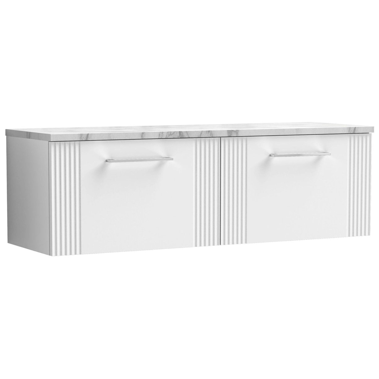 1200mm W/H 2-Drawer Vanity & Laminate Top - Satin White