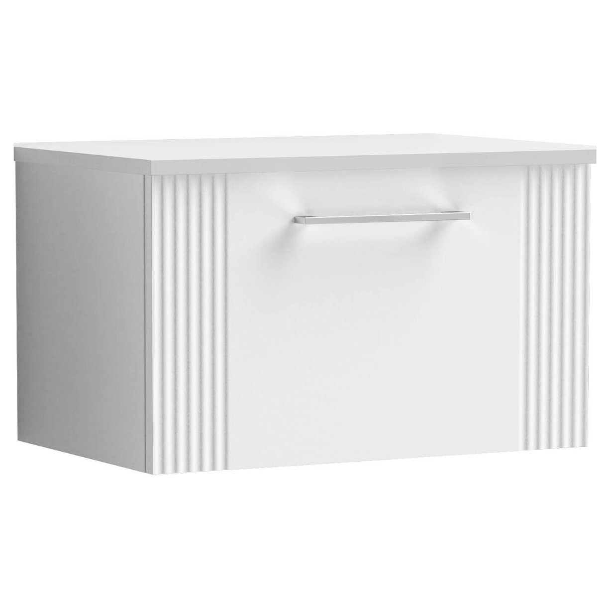 600mm W/H Single Drawer Vanity & Worktop - Satin White
