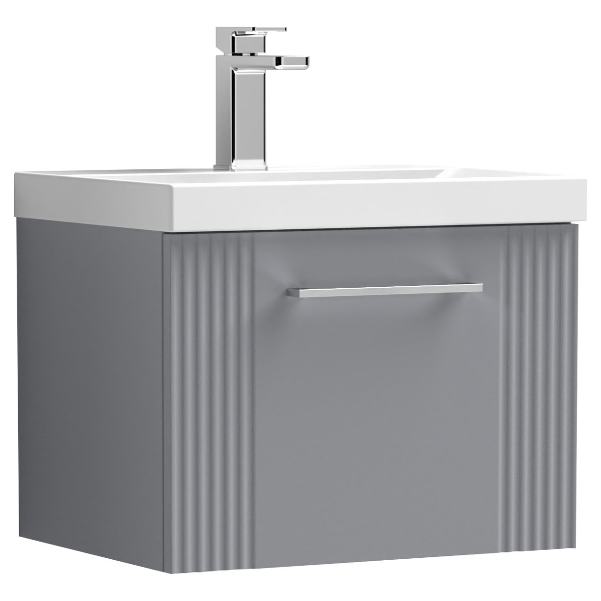 500mm W/H Single Drawer Vanity & Basin 1 - Satin Grey