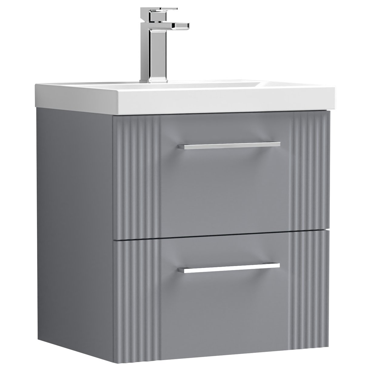 500mm W/H 2-Drawer Vanity & Basin 1 - Satin Grey