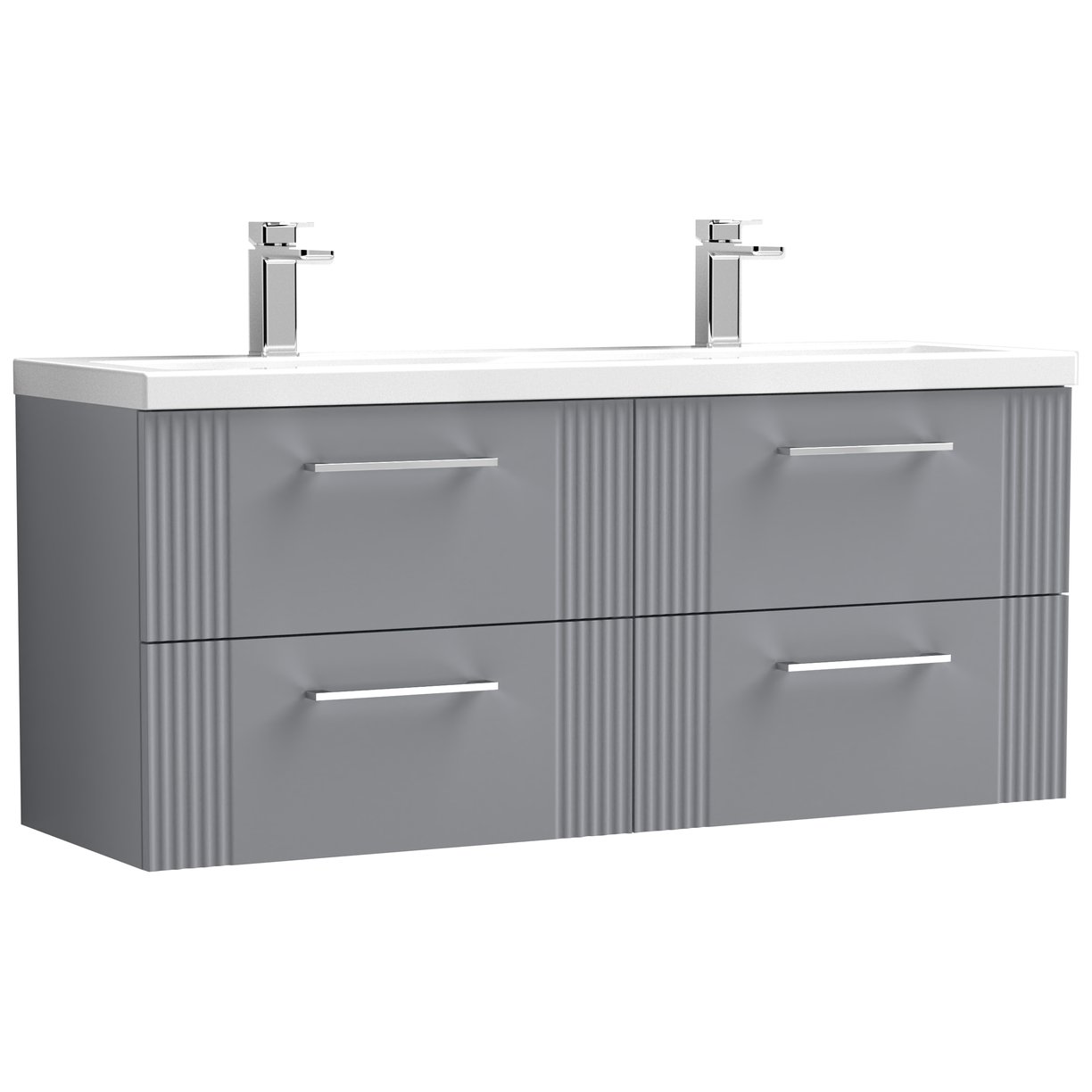 1200 W/H 4-Drawer Vanity & Double Basin