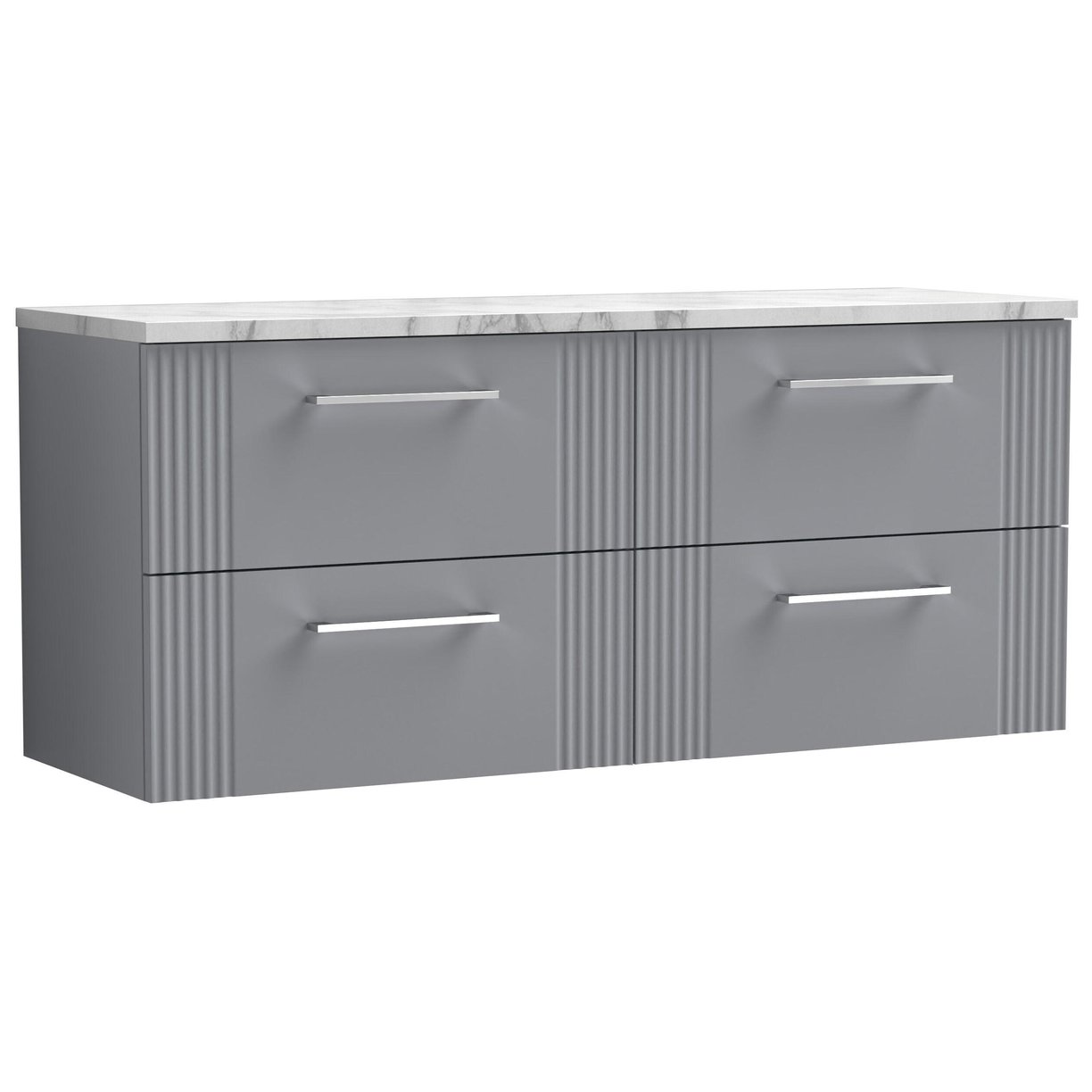 1200mm W/H 4-Drawer Vanity & Laminate Top - Satin Grey