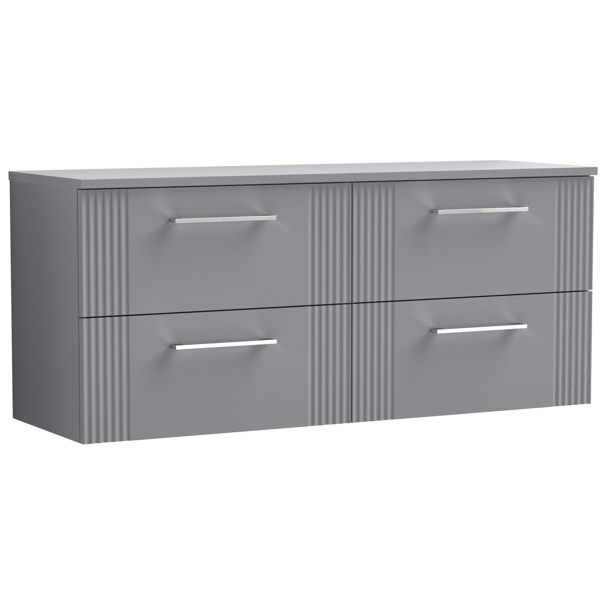 1200mm W/H 4-Drawer Vanity & Worktop - Satin Grey