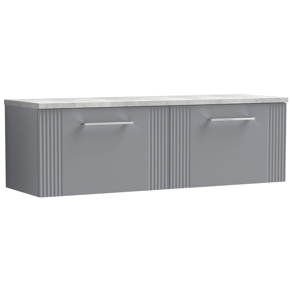 1200mm W/H 2-Drawer Vanity & Laminate Top - Satin Grey