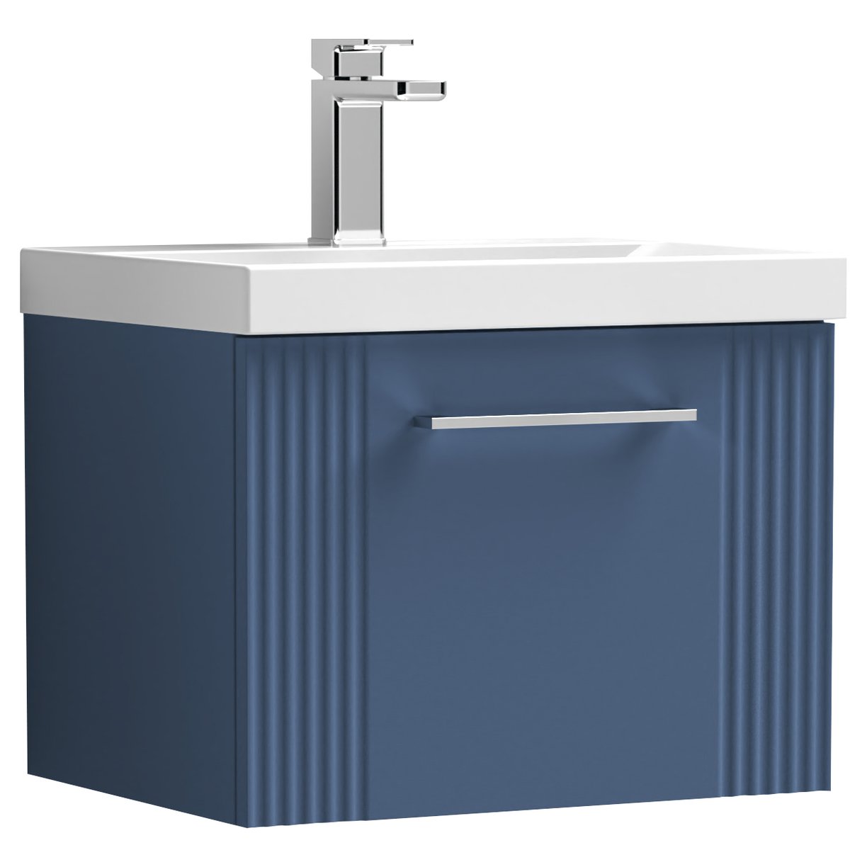 500mm W/H Single Drawer Vanity & Basin 3 - Satin Blue
