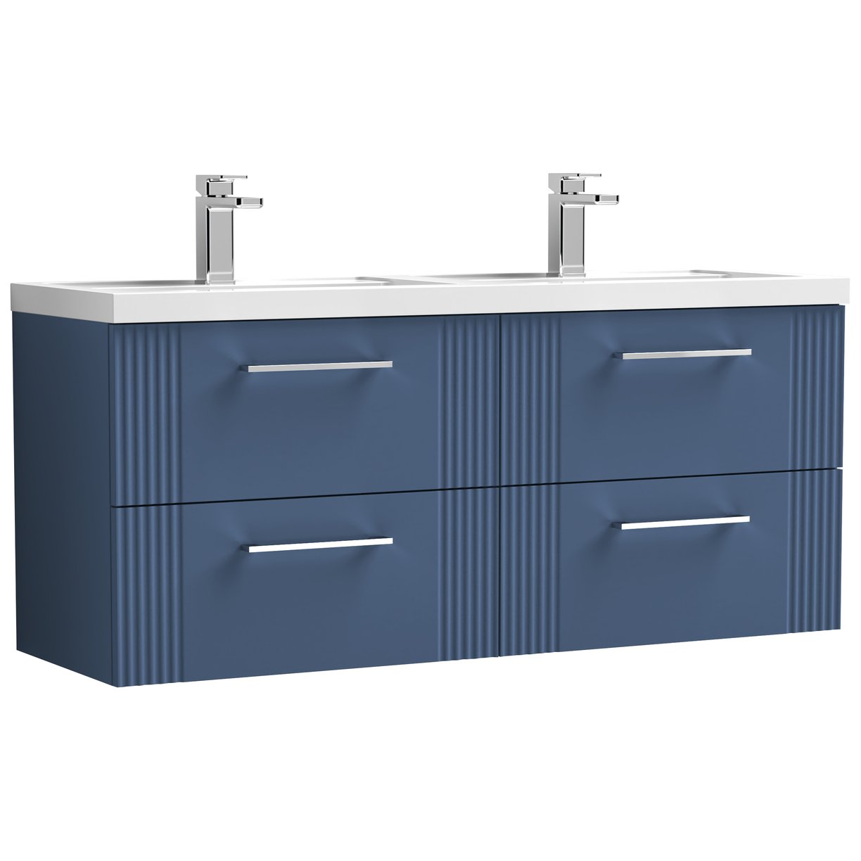 1200 W/H 4-Drawer Vanity & Double Basin