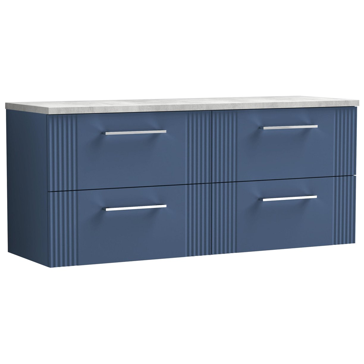 1200mm W/H 4-Drawer Vanity & Laminate Top - Satin Blue