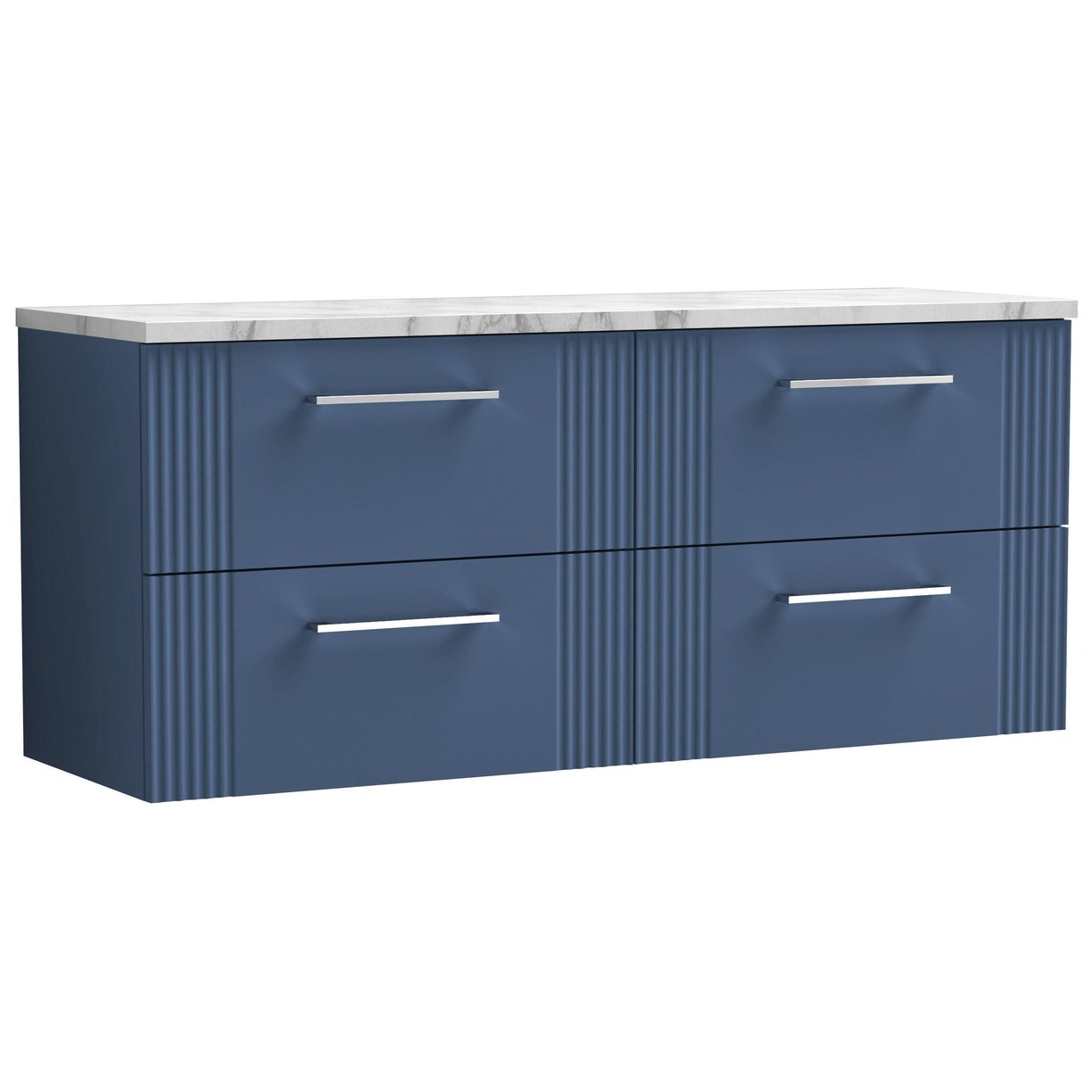 1200mm W/H 4-Drawer Vanity & Laminate Top - Satin Blue
