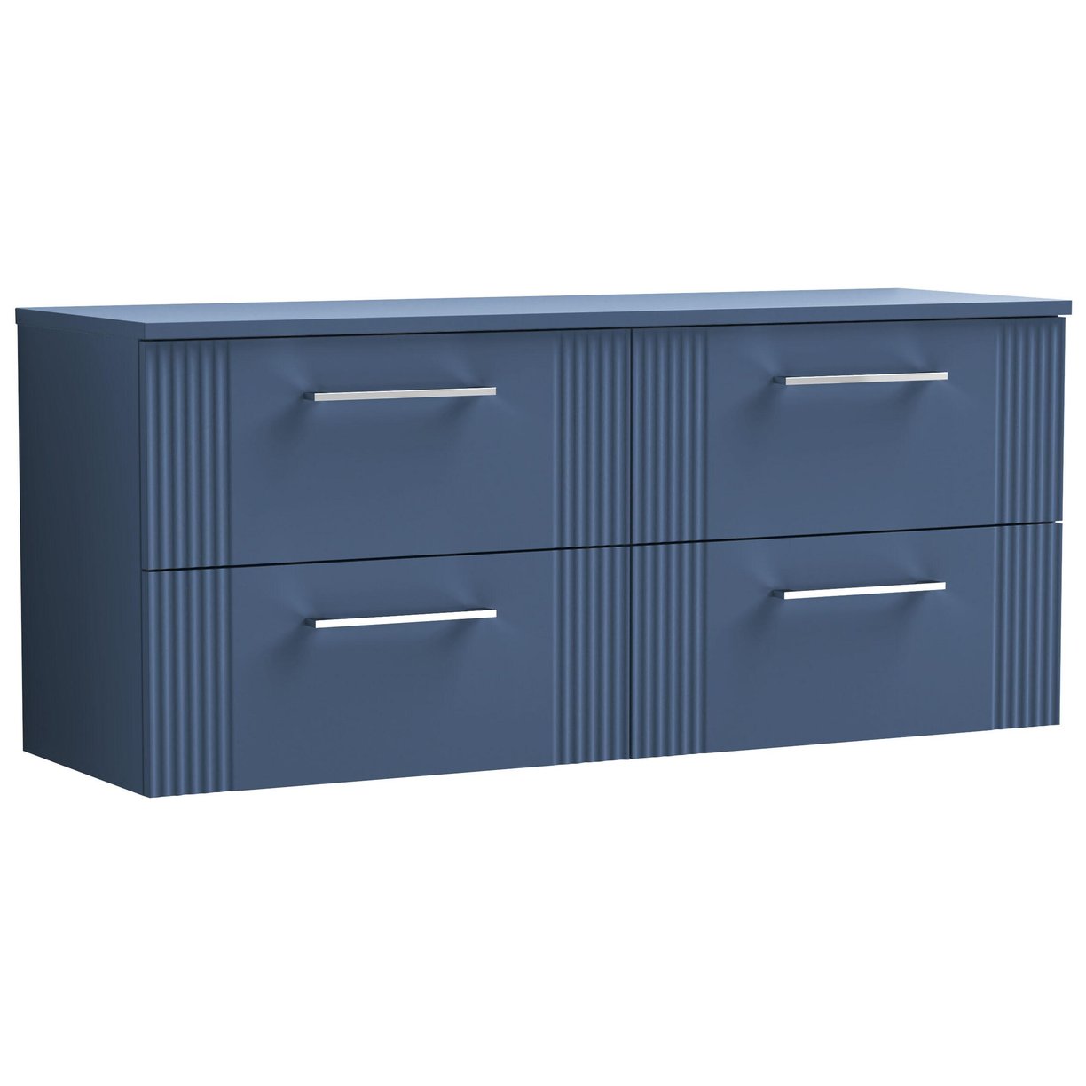 1200mm W/H 4-Drawer Vanity & Worktop - Satin Blue