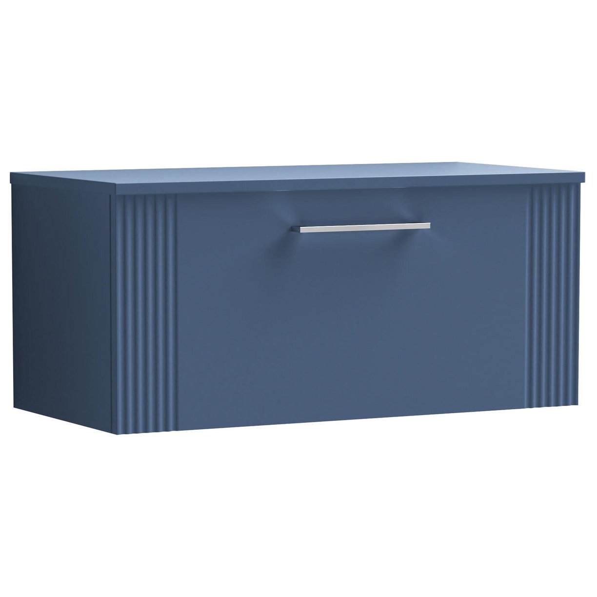 800mm W/H Single Drawer Vanity & Worktop - Satin Blue
