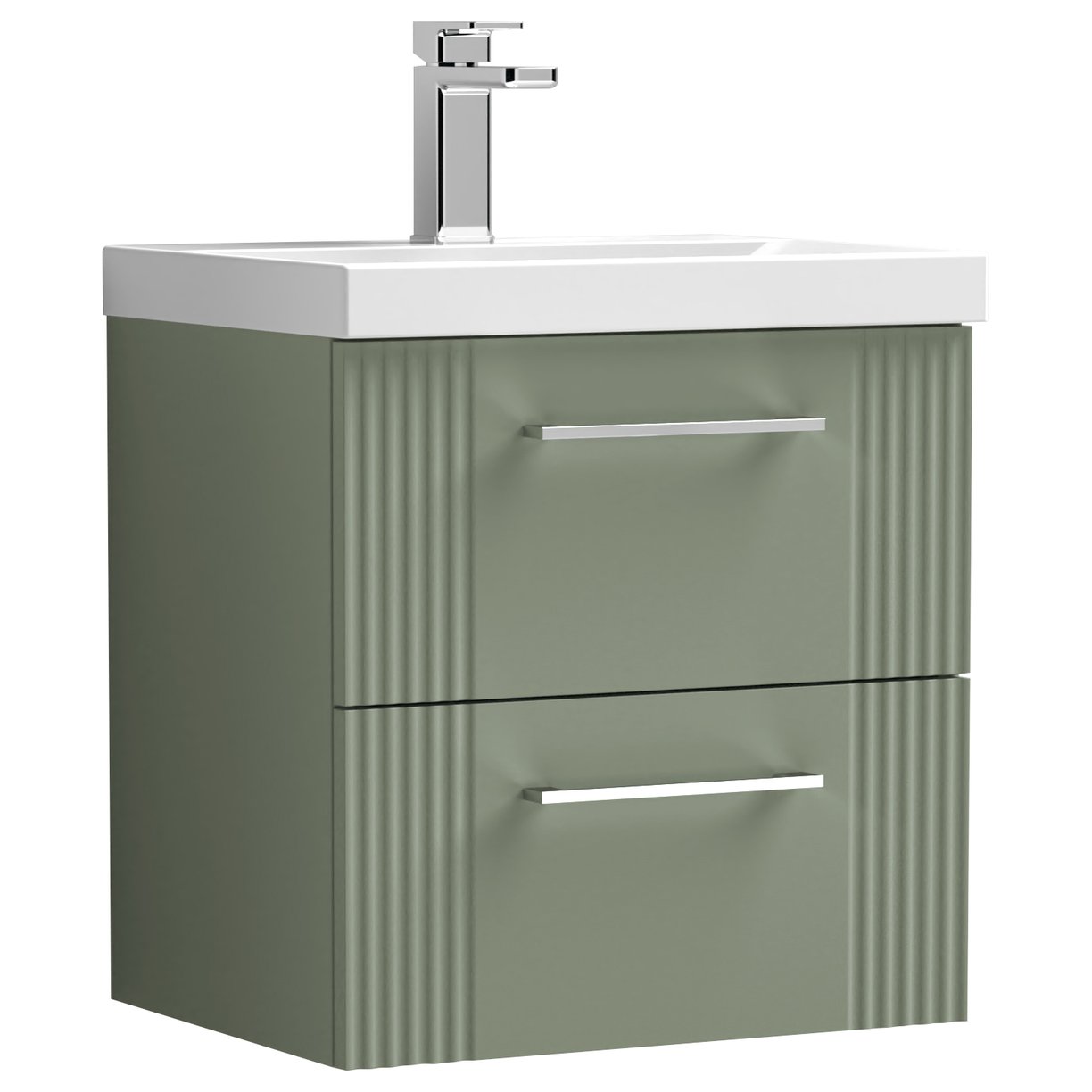 500mm W/H 2-Drawer Vanity & Basin 1 - Satin Green