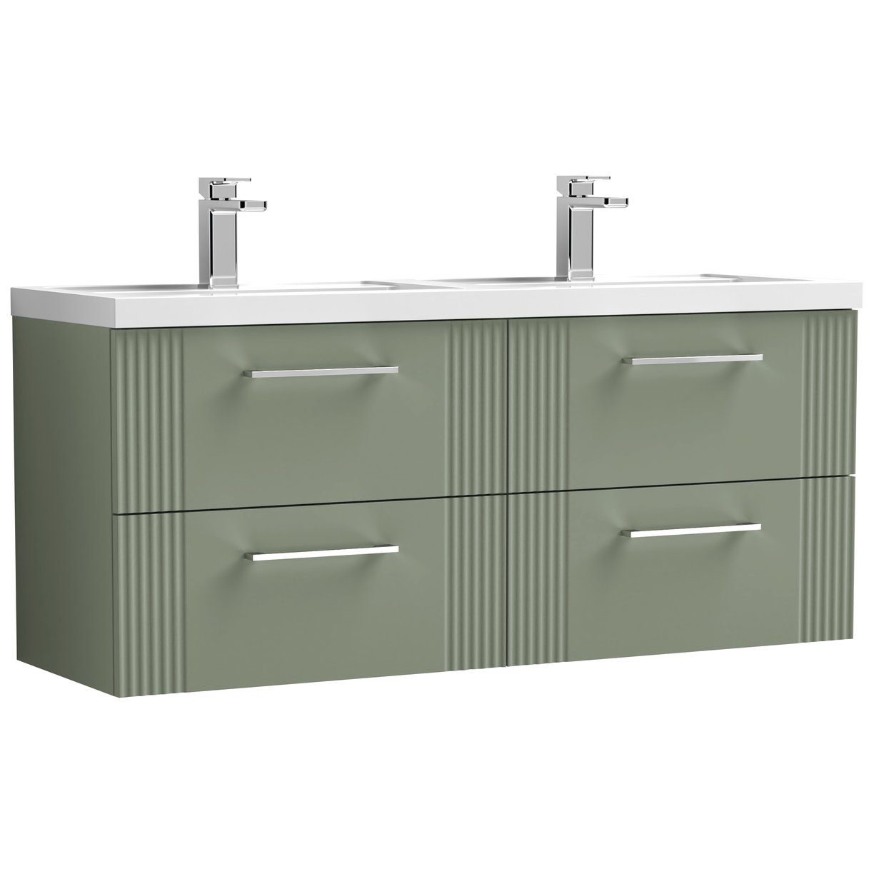 1200 W/H 4-Drawer Vanity & Double Basin