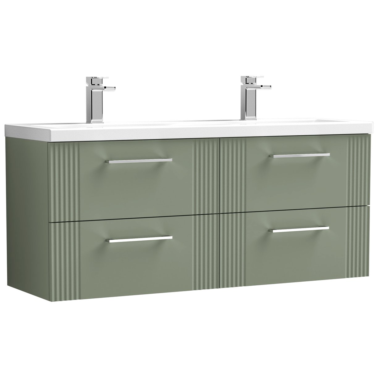 1200 W/H 4-Drawer Vanity & Double Basin