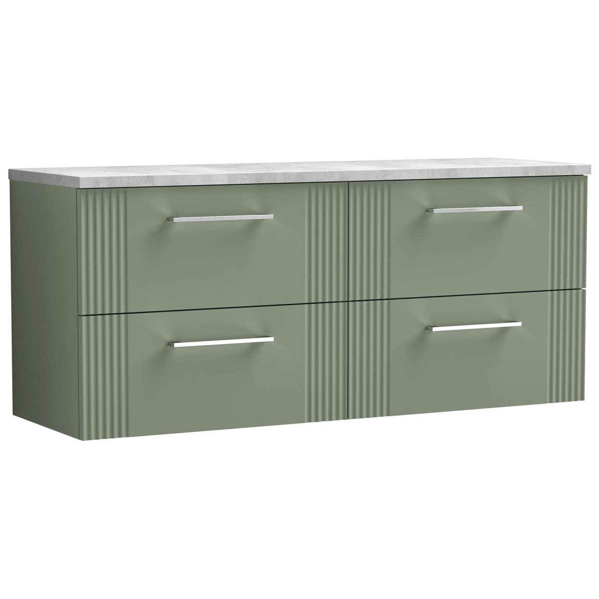 1200mm W/H 4-Drawer Vanity & Laminate Top - Satin Green