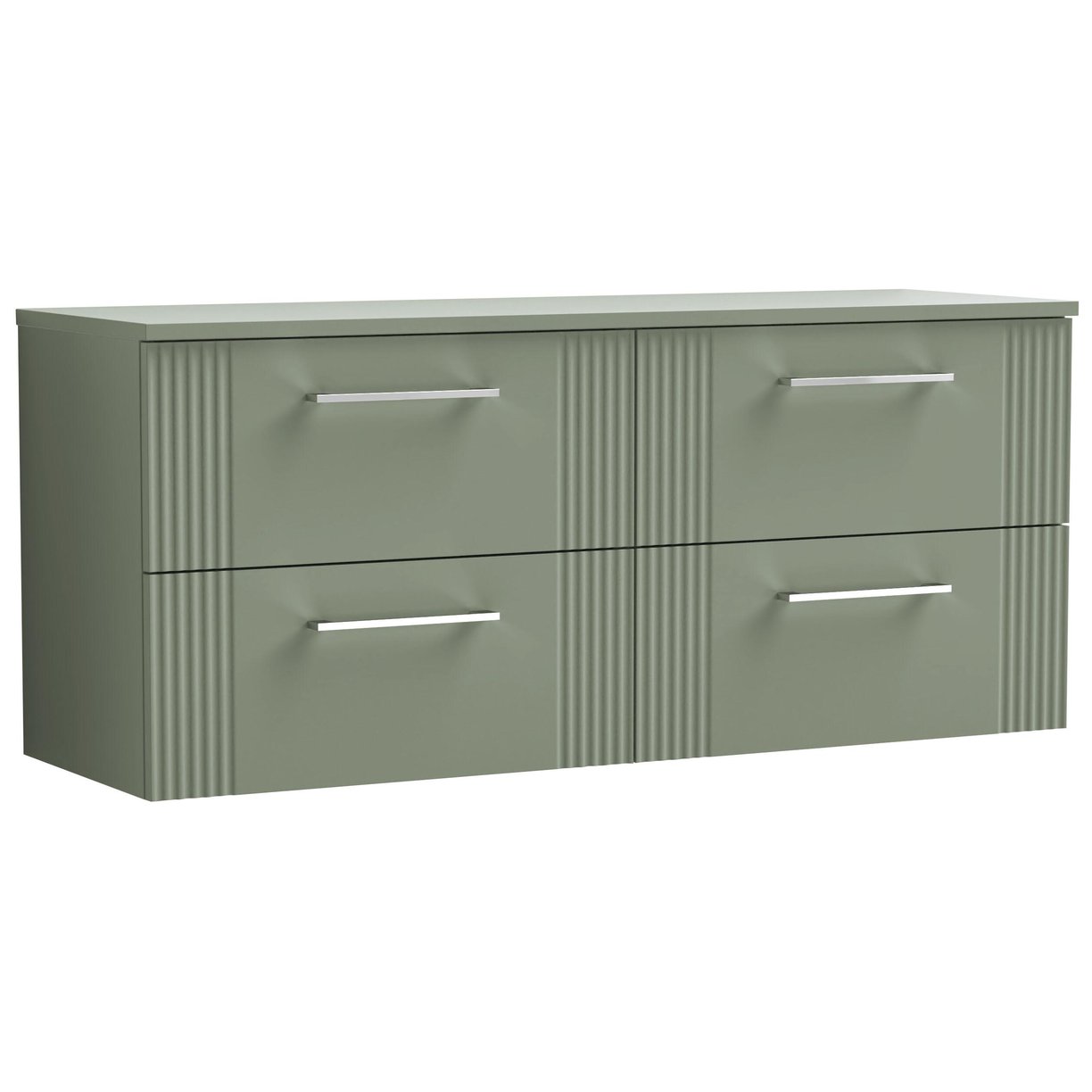 1200mm W/H 4-Drawer Vanity & Worktop - Satin Green