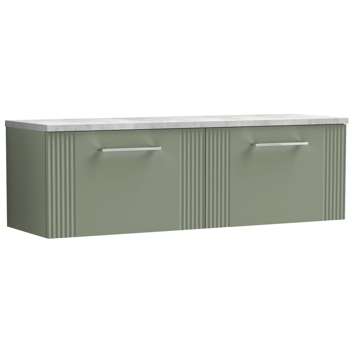1200mm W/H 2-Drawer Vanity & Laminate Top - Satin Green