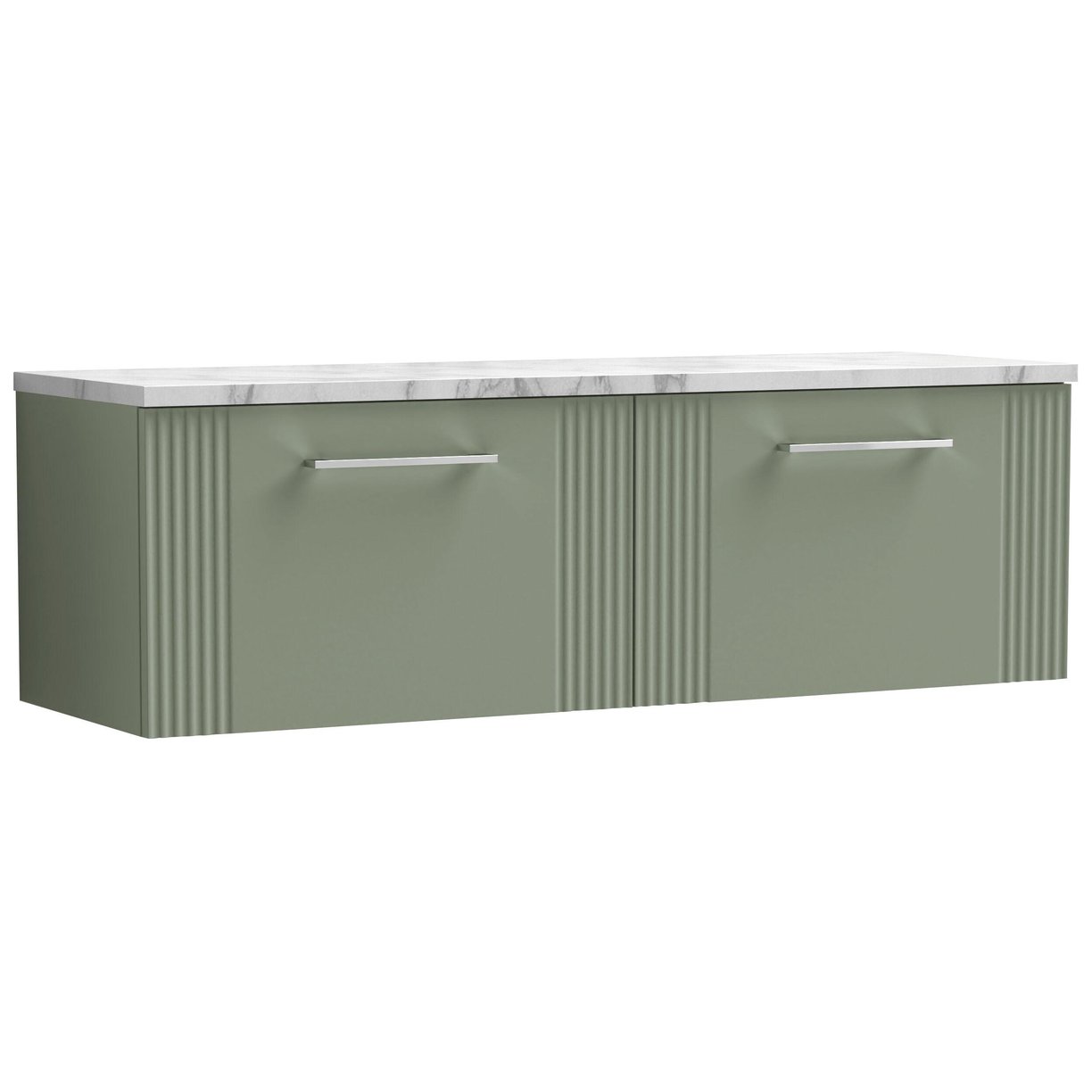 1200mm W/H 2-Drawer Vanity & Laminate Top - Satin Green