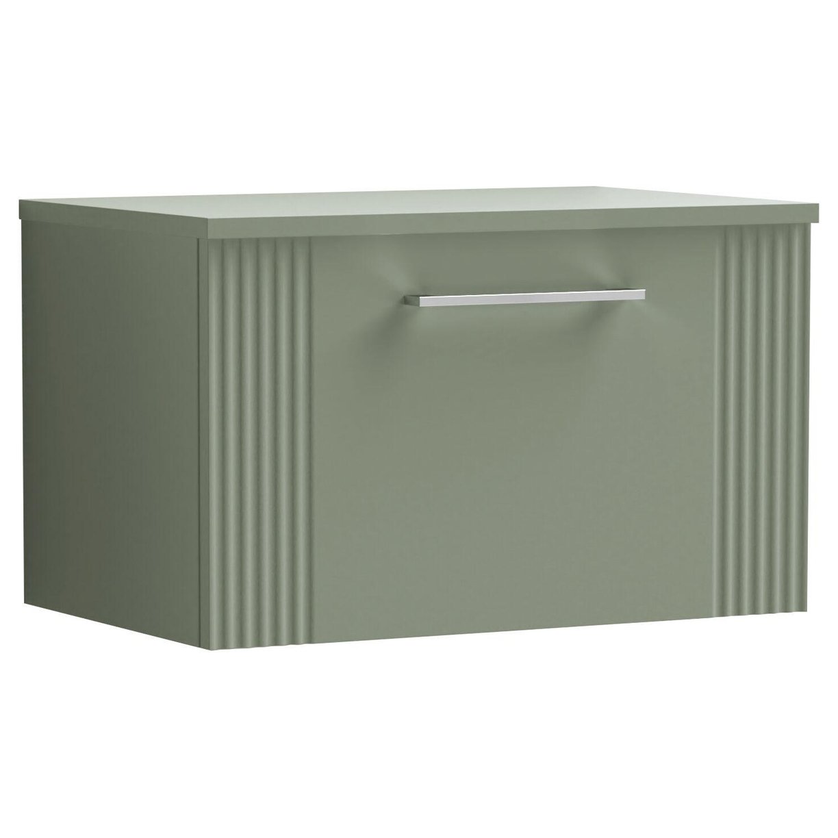 600mm W/H Single Drawer Vanity & Worktop - Satin Green