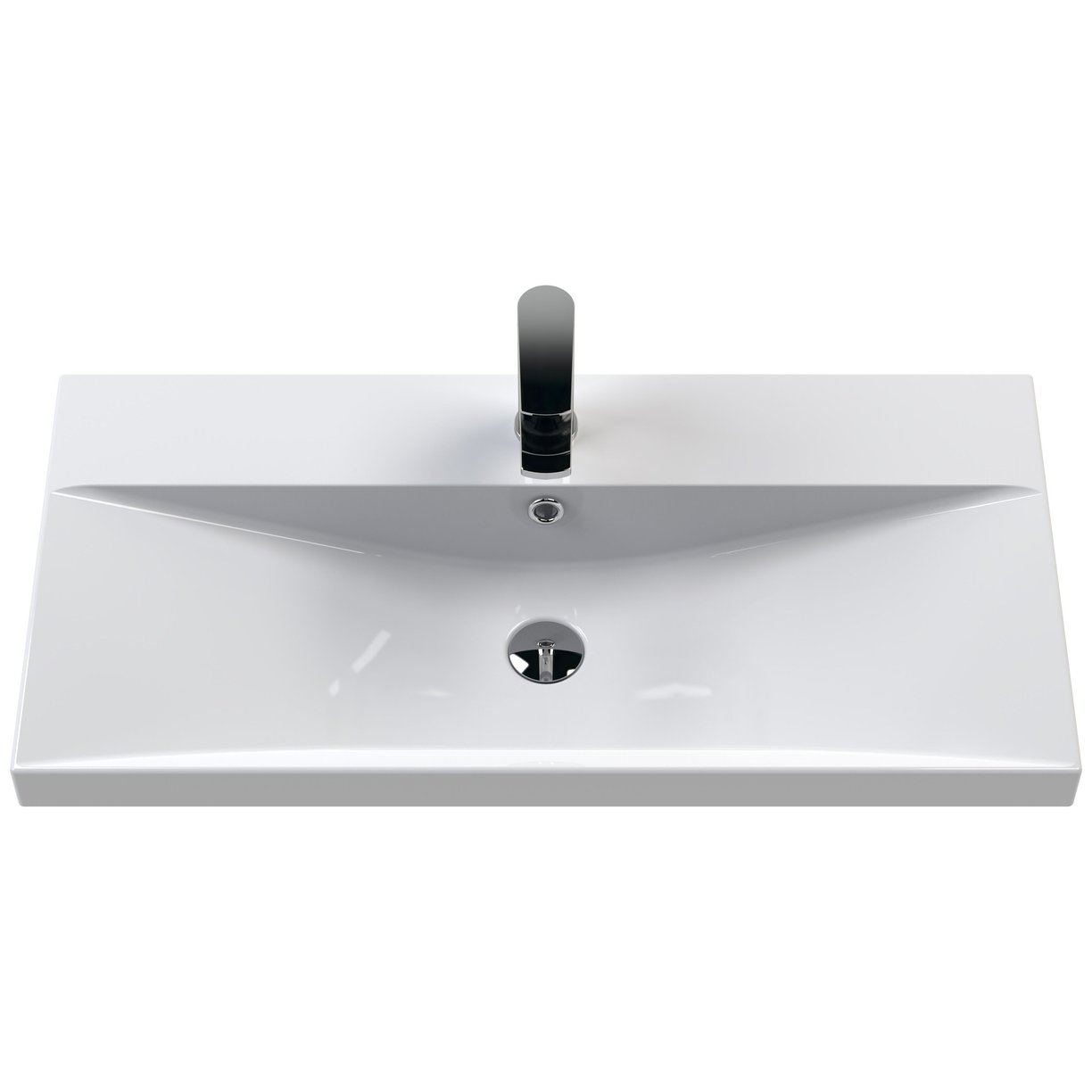 800mm W/H Single Drawer Vanity & Basin 3 - Satin Green