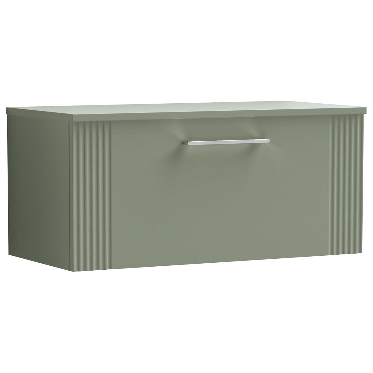 800mm W/H Single Drawer Vanity & Worktop - Satin Green